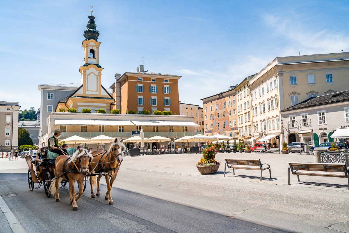 Mozartplatz in Salzburg, Oostenrijk