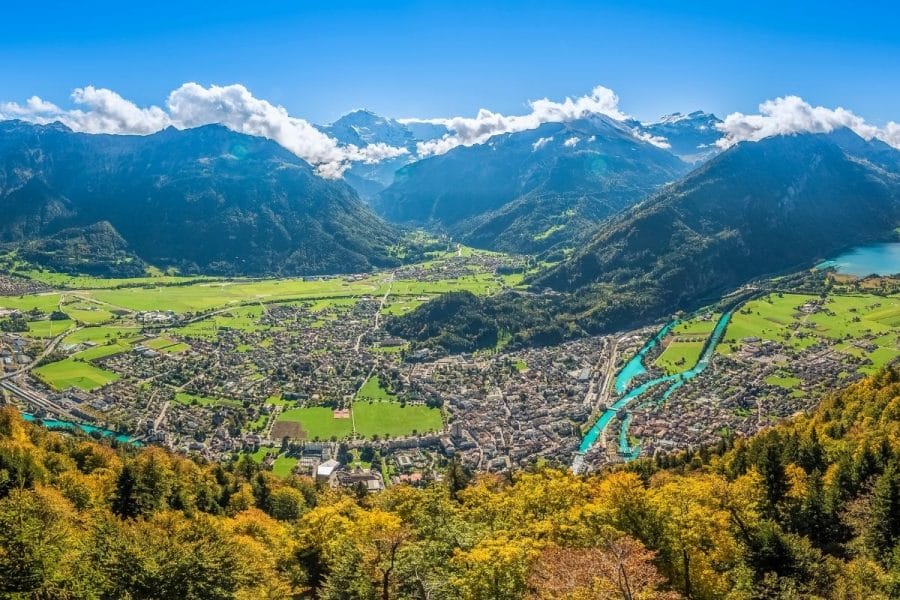Panoramic view from Harder Kulm, Interlaken