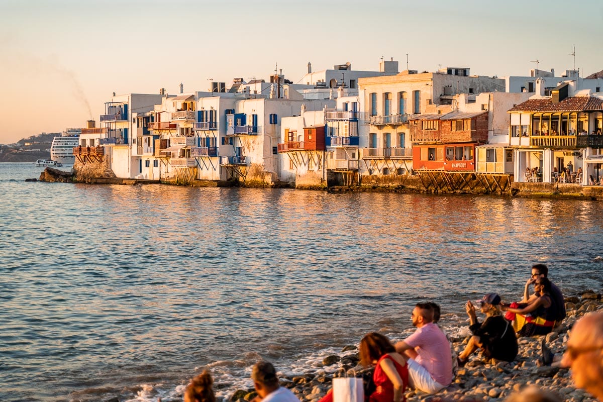 Sunset in Little Venice, Mykonos