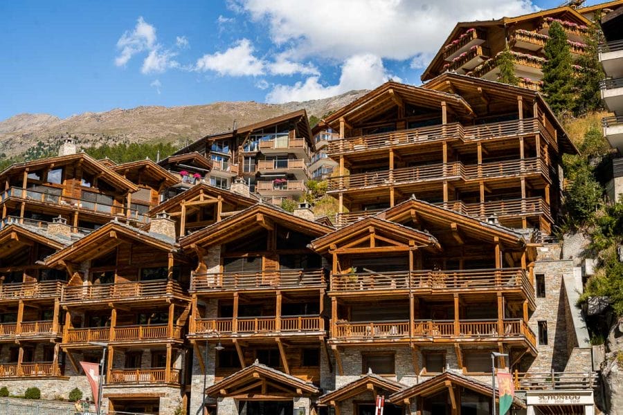 Wooden houses in Zermatt, Switzerland
