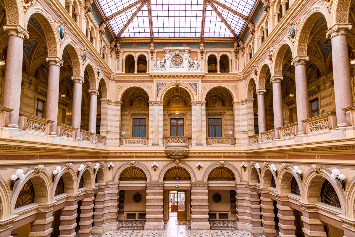 The gorgeous interior of the Palace of Justice in Vienna