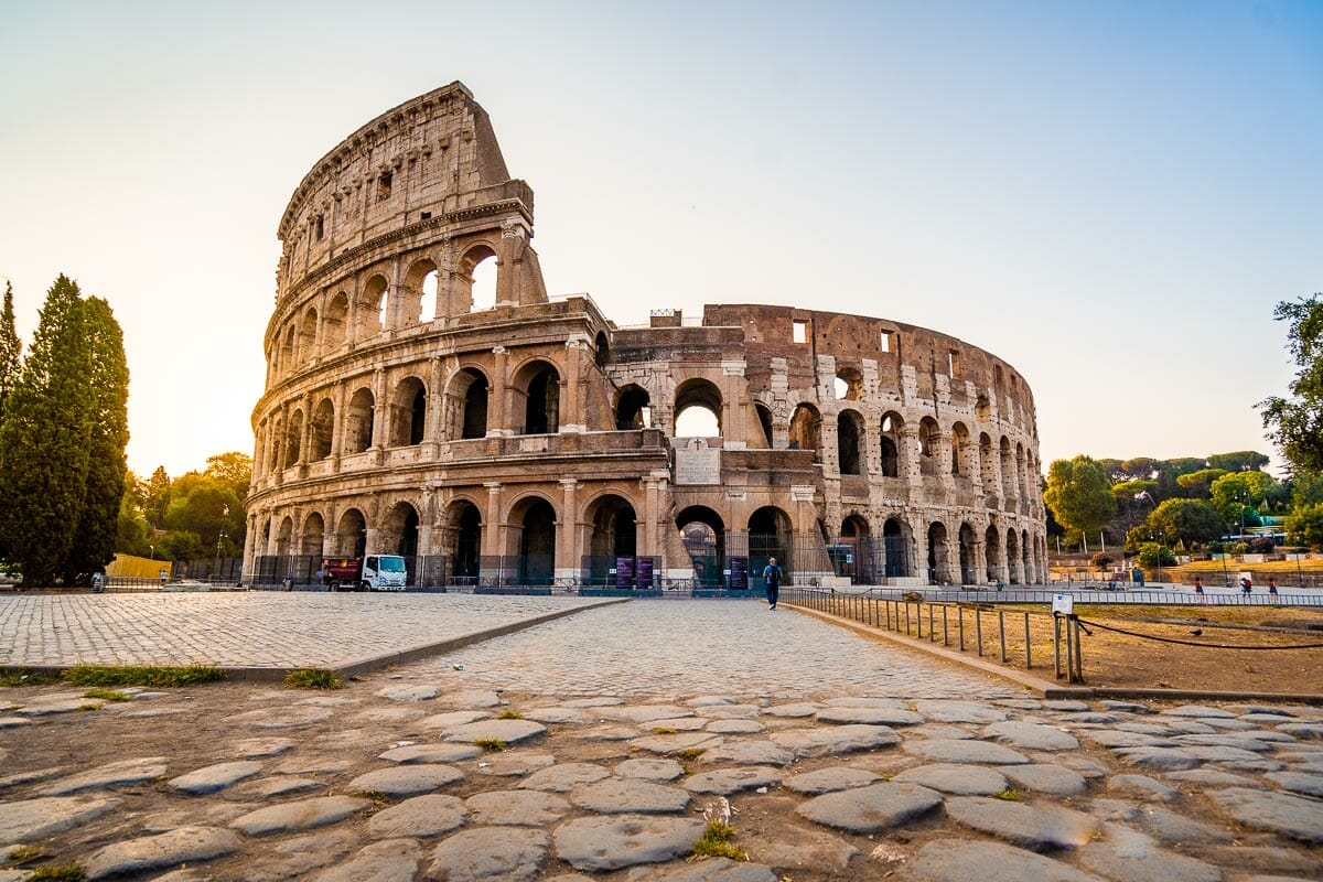 Morning at the Colosseum in Rome, Italy