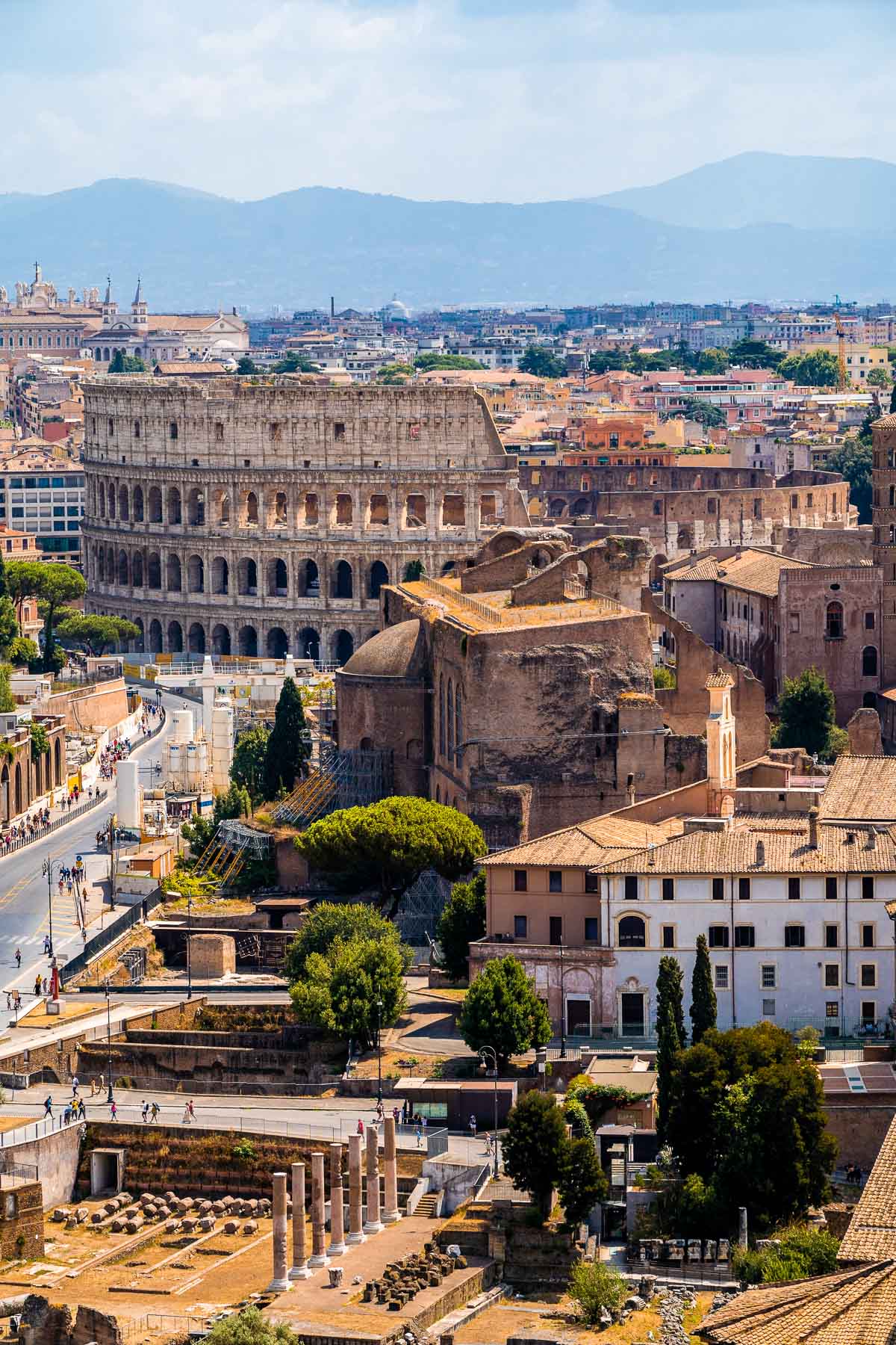 Panoramic view from the top of Altare della Patria, Rome