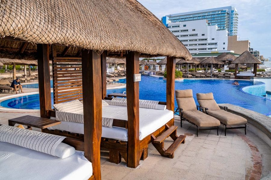 Pool cabanas at JW Marriott Cancun
