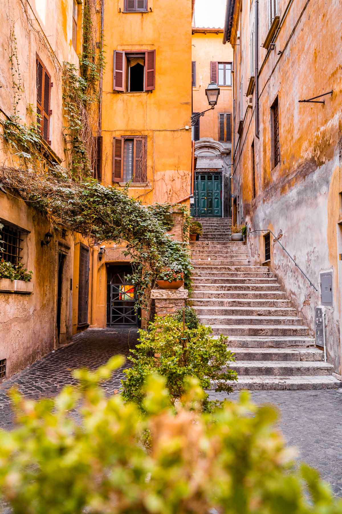 Picturesque corner in Via dei Coronari, Rome, Italy
