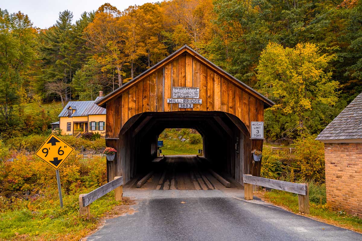 Mill Covered Bridge in Vermont