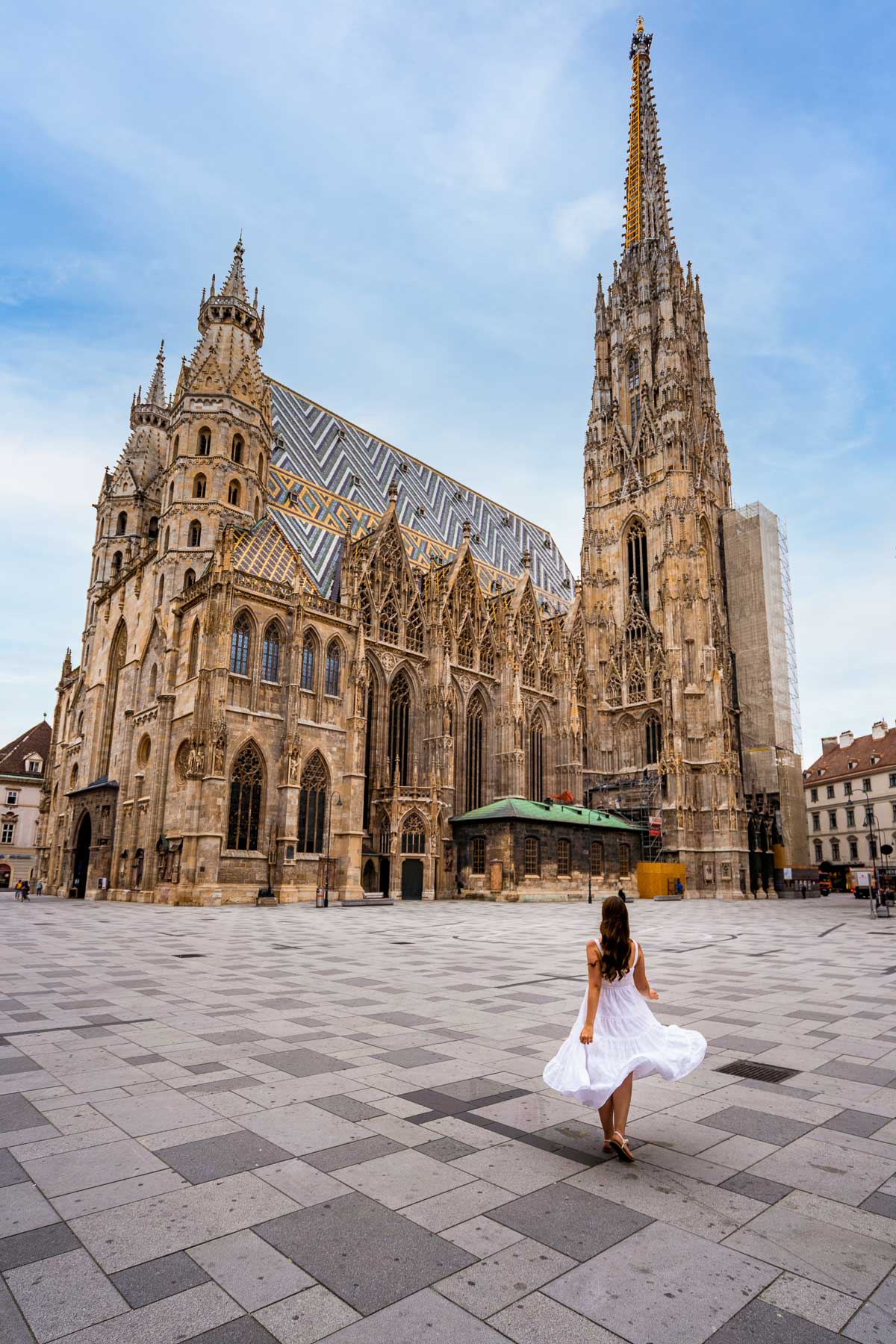 Girl in front of St. Stephen's Cathedral, Vienna