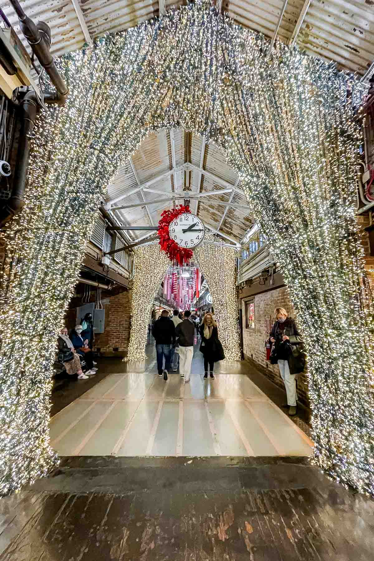 Christmas decorations at the Chelsea Market in New York