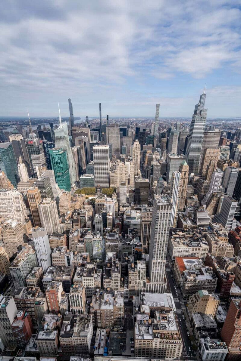 Panoramic view of the NYC skyline from Empire State Building
