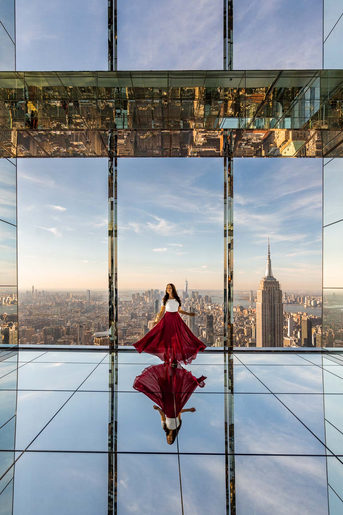 Girl in a mirrored room at SUMMIT One Vanderbilt in New York