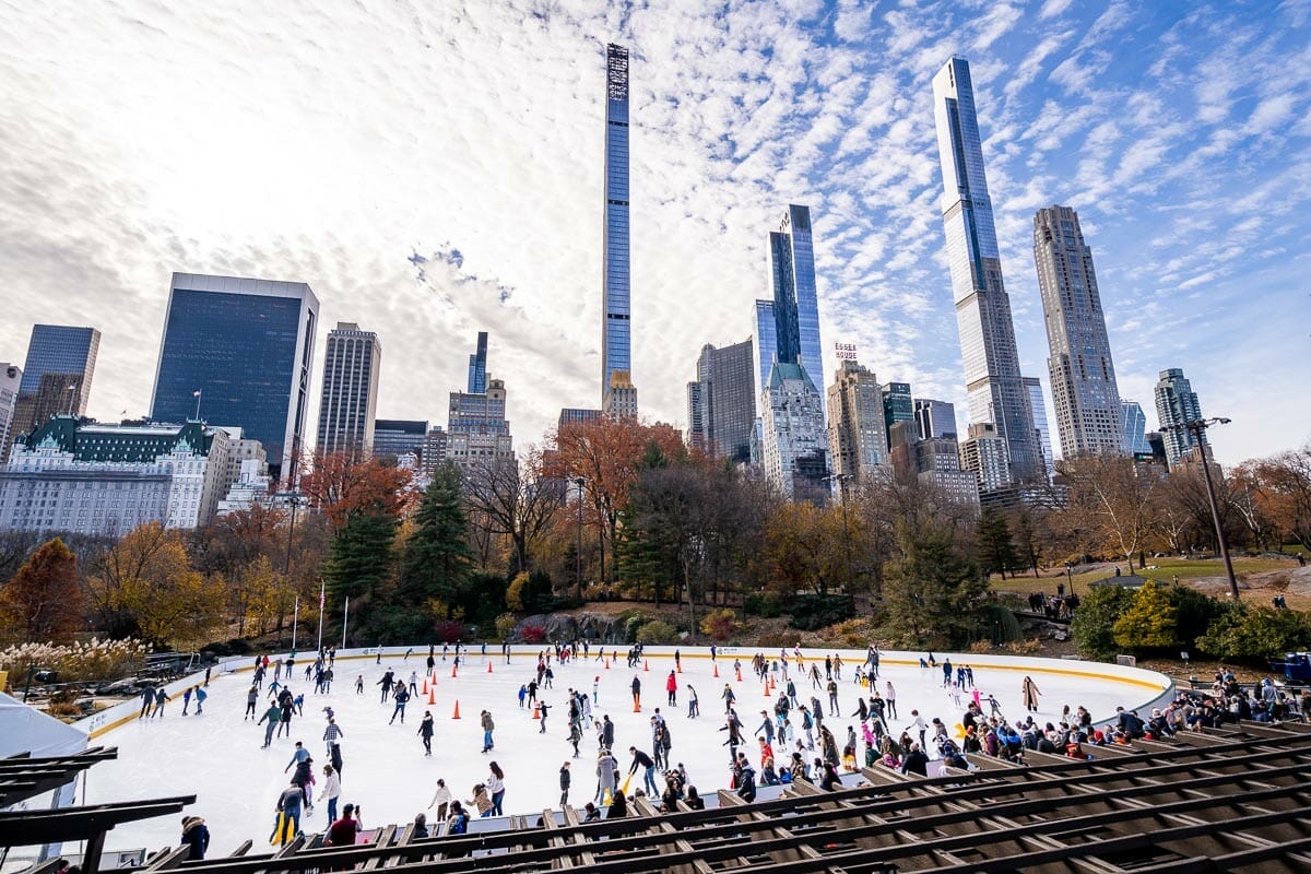 Wollman Rink at Central Park in New York in December