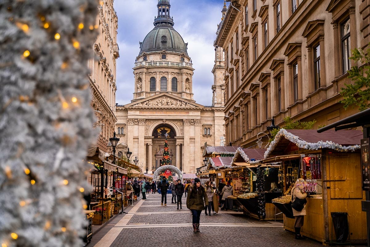 Budapest Christmas market at the Basilica
