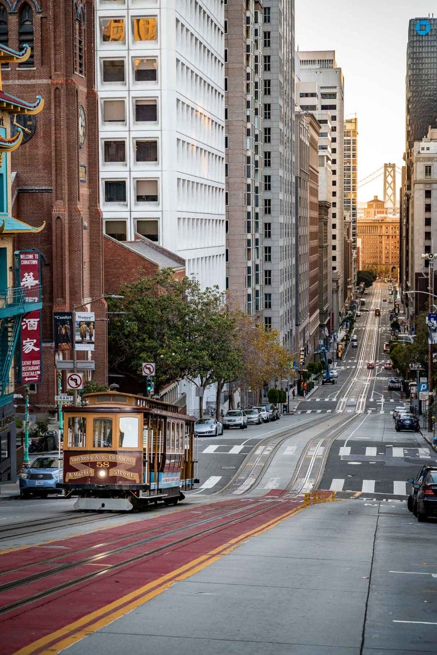 Tram on California in Street San Francisco