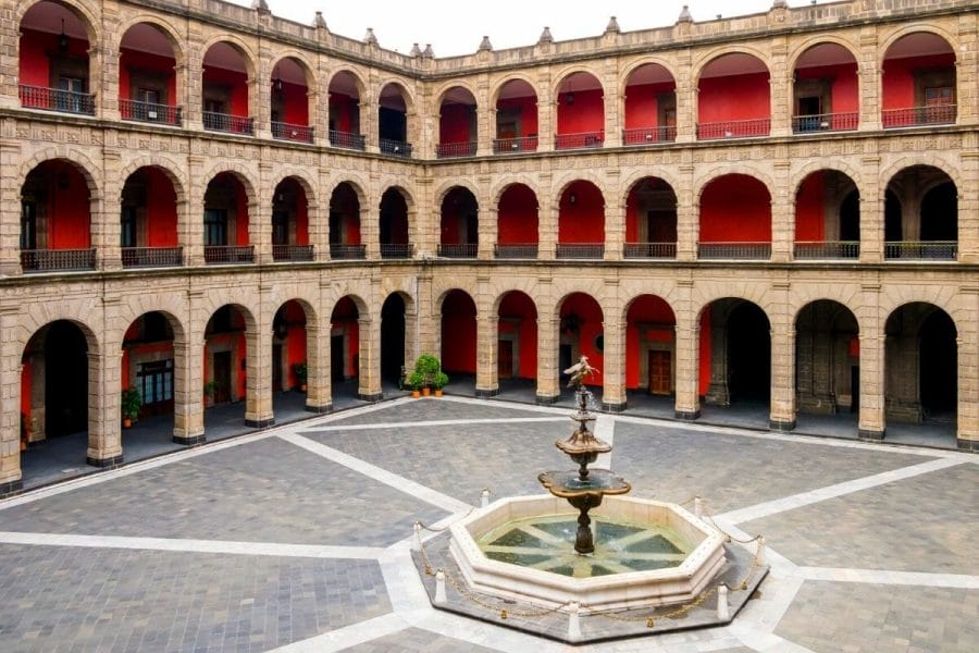 Central courtyard of the National Palace in Mexico City