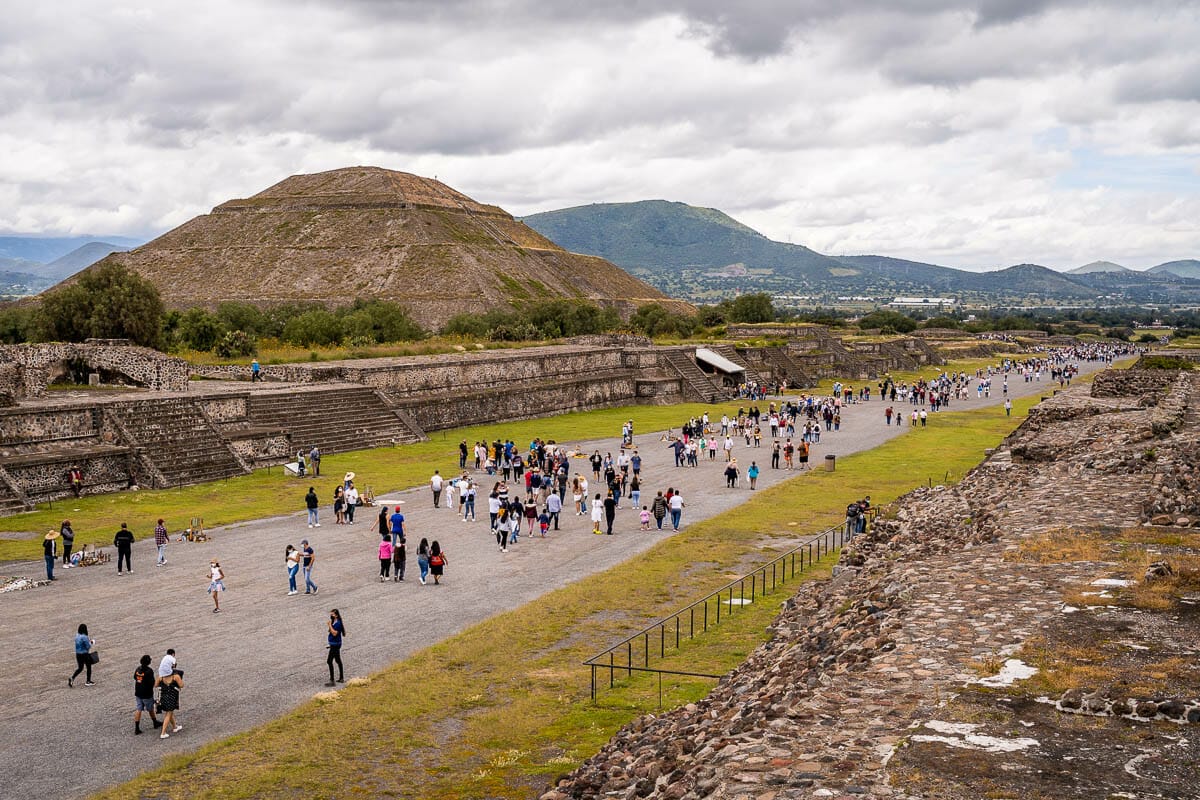 Avenue of the Dead and Temple of the Sun at Teotihuacan, Mexico