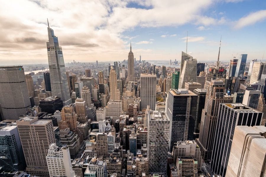 The iconic New York skyline view from Top of the Rock