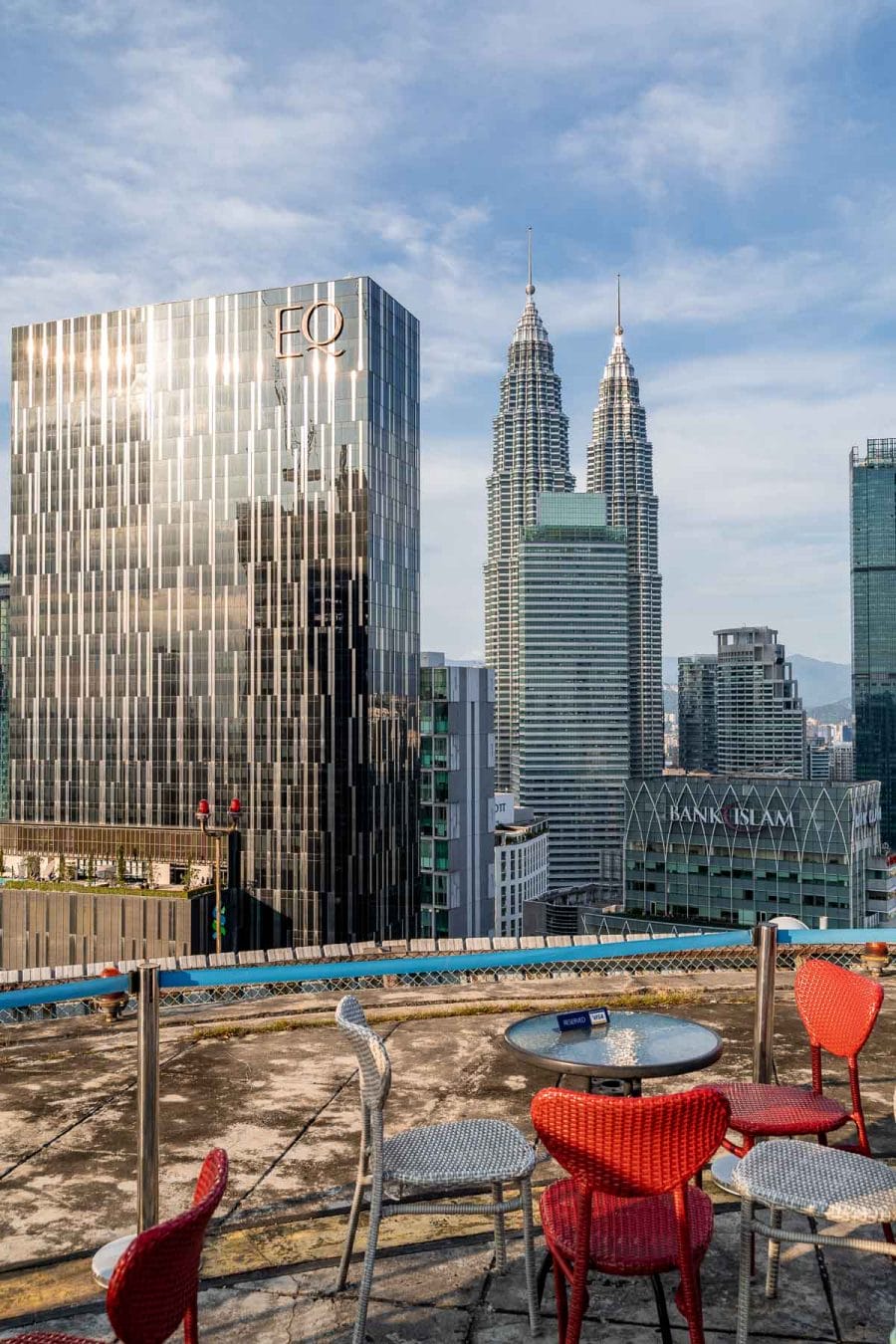 View of the Petronas Towers at from Heli Lounge Bar, Kuala Lumpur