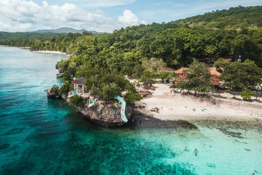Aerial view of Salagdoong Beach in Siquijor, Philippines