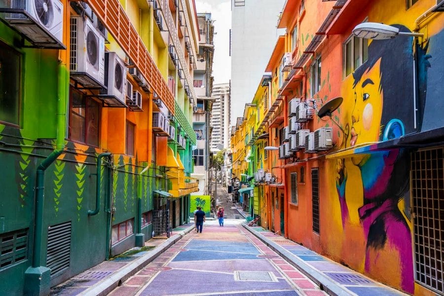 Colorful street art in Kuala Lumpur