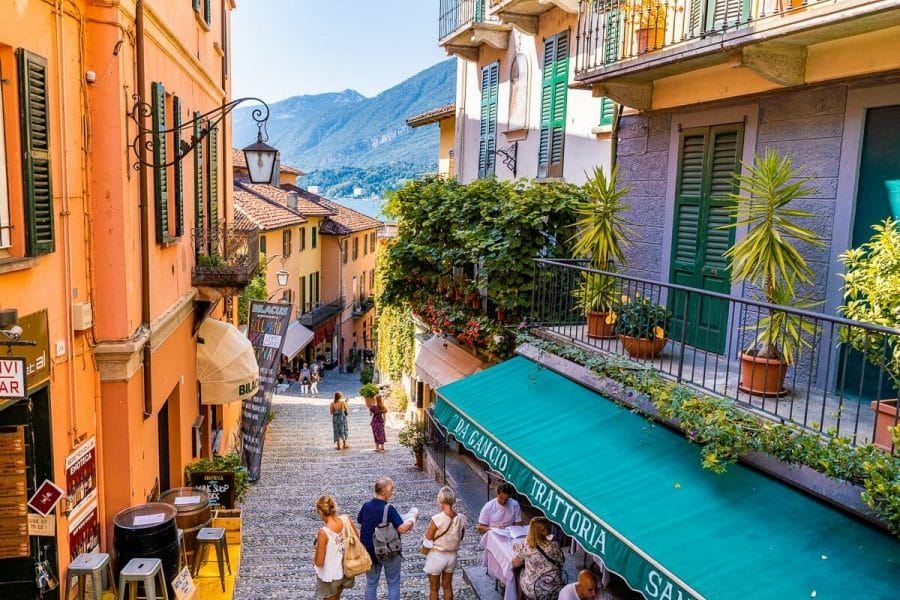 Picturesque street in Bellagio at Lake Como, Italy