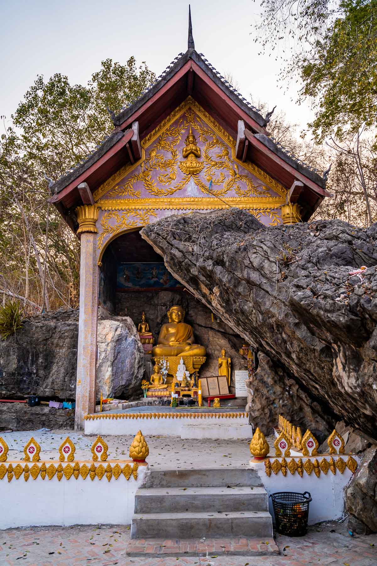 Temple in Mount Phu Si in Luang Prabang, Laos