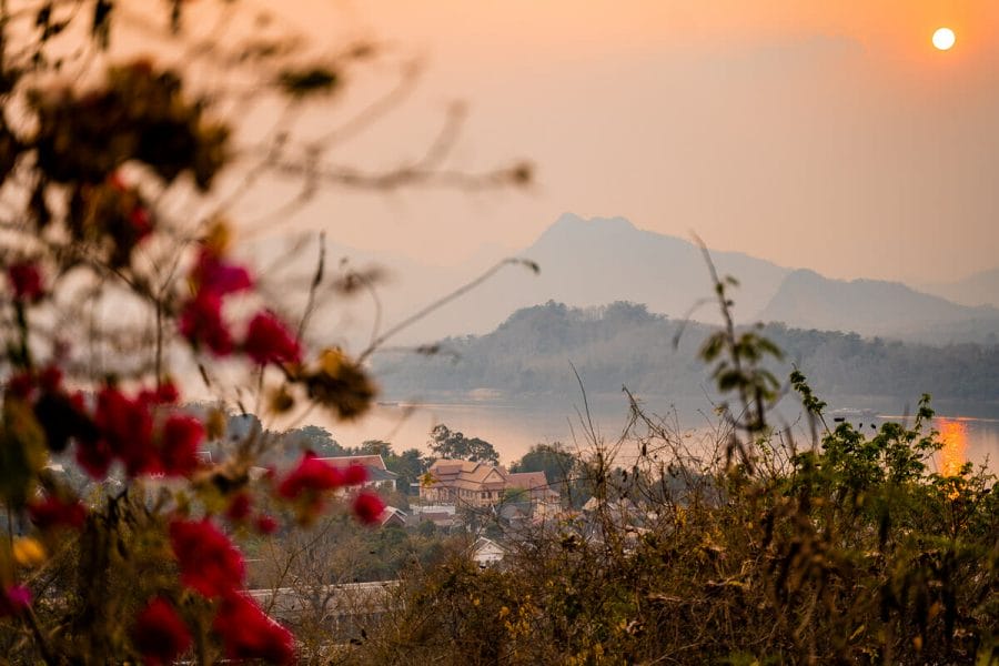 Sunset from Mount Phu Si in Luang Prabang, Laos