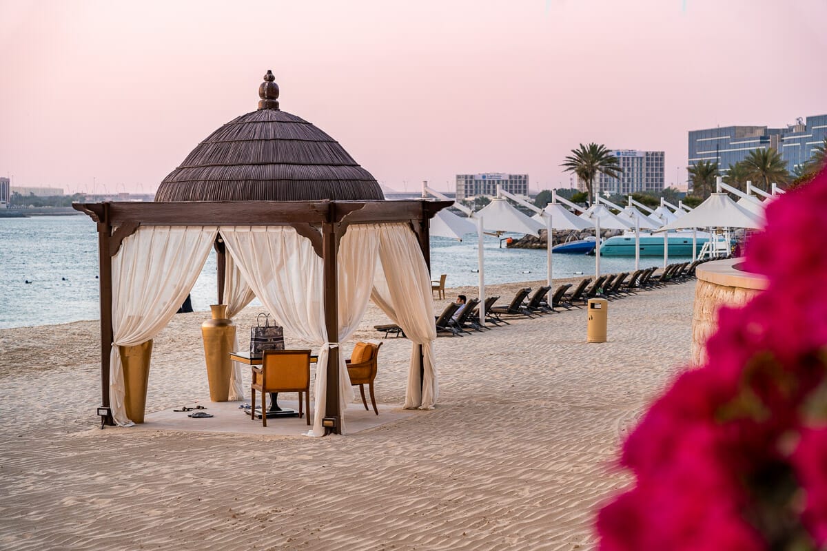 Sunset on the private beach at Shangri-La Abu Dhabi