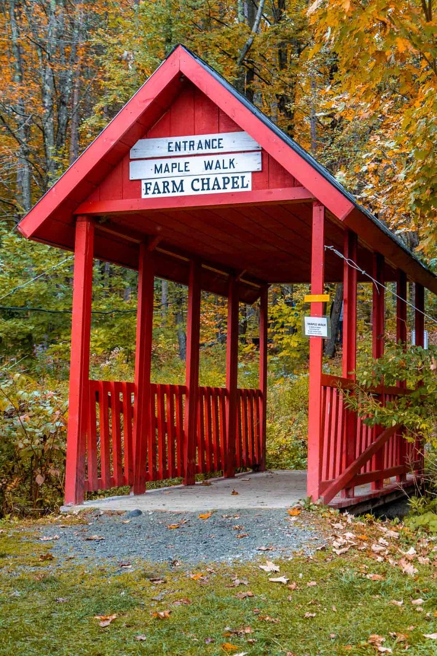 Maple walk entrance at Sugarbush Farm, Vermont