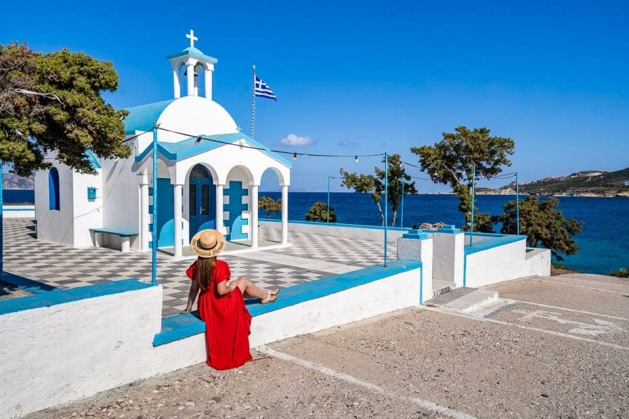 Girl at Church of Saint Nicholas in Pollonia, Milos