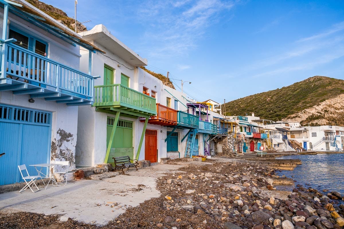 Colorful houses at Klima, Milos