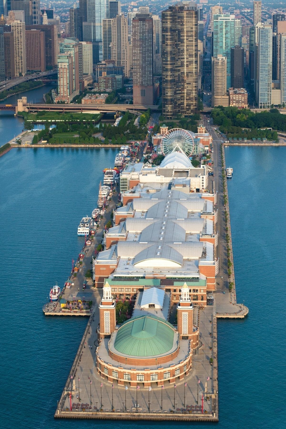 Navy Pier from above in Chicago