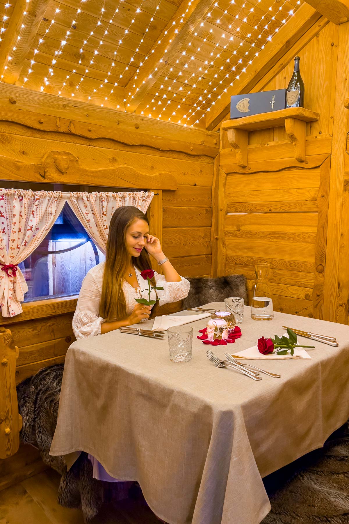 Girl in a small chalet at Chalet Al Foss