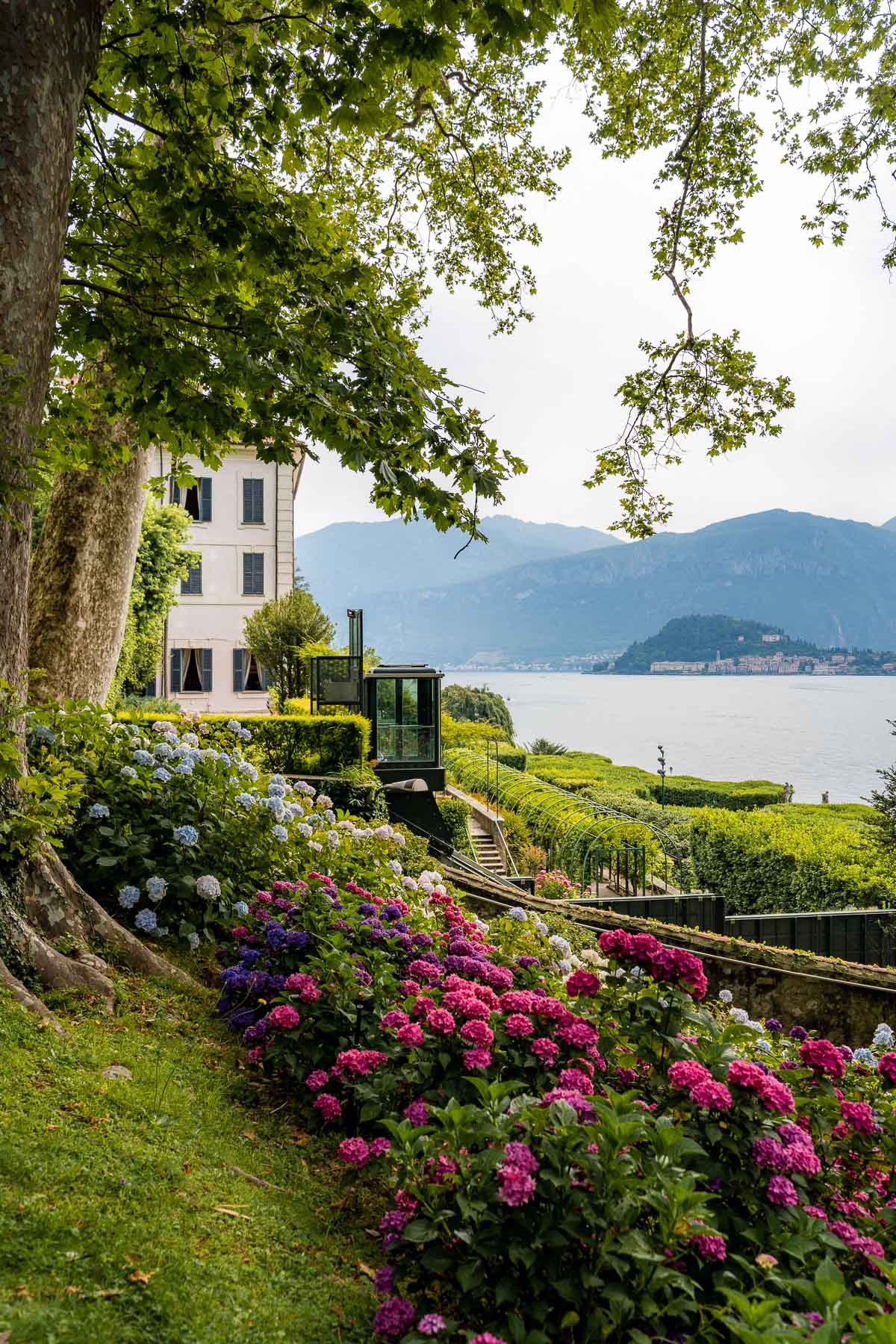 Beautiful garden overlooking the lake at Villa Carlotta, Lake Como