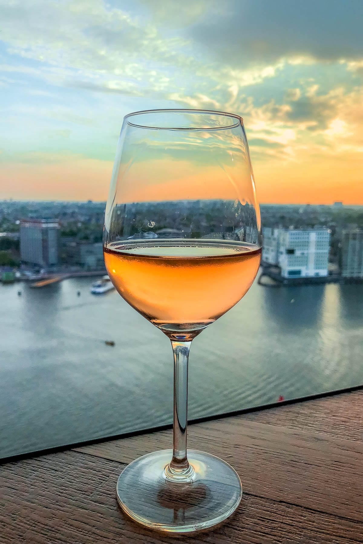 Glass of wine at Adam Lookout Amsterdam