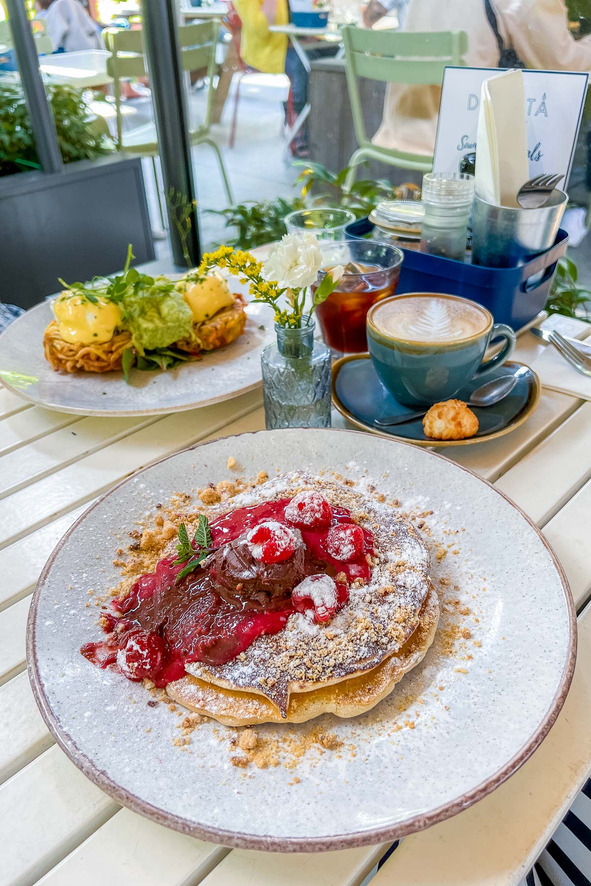 Delicious pancakes at Dignita Hoftuin, one of the best breakfast places in Amsterdam