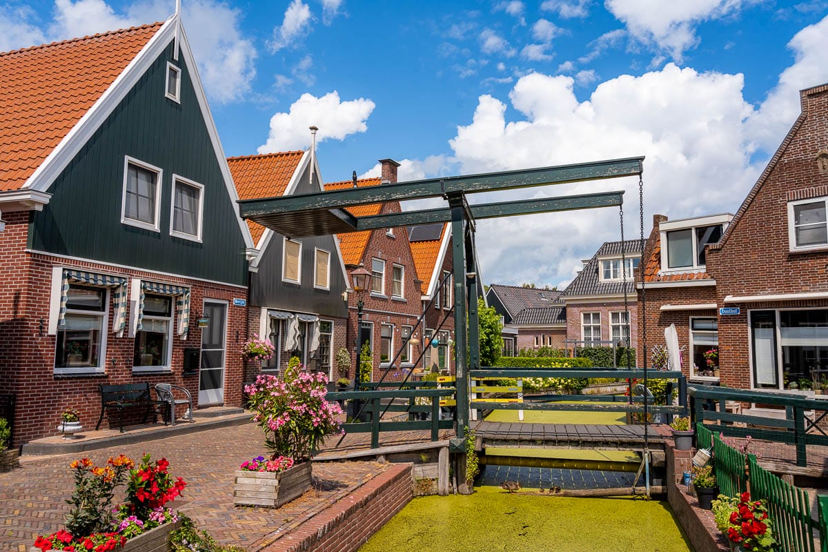 Houses on the canal in Volendam, Netherlands