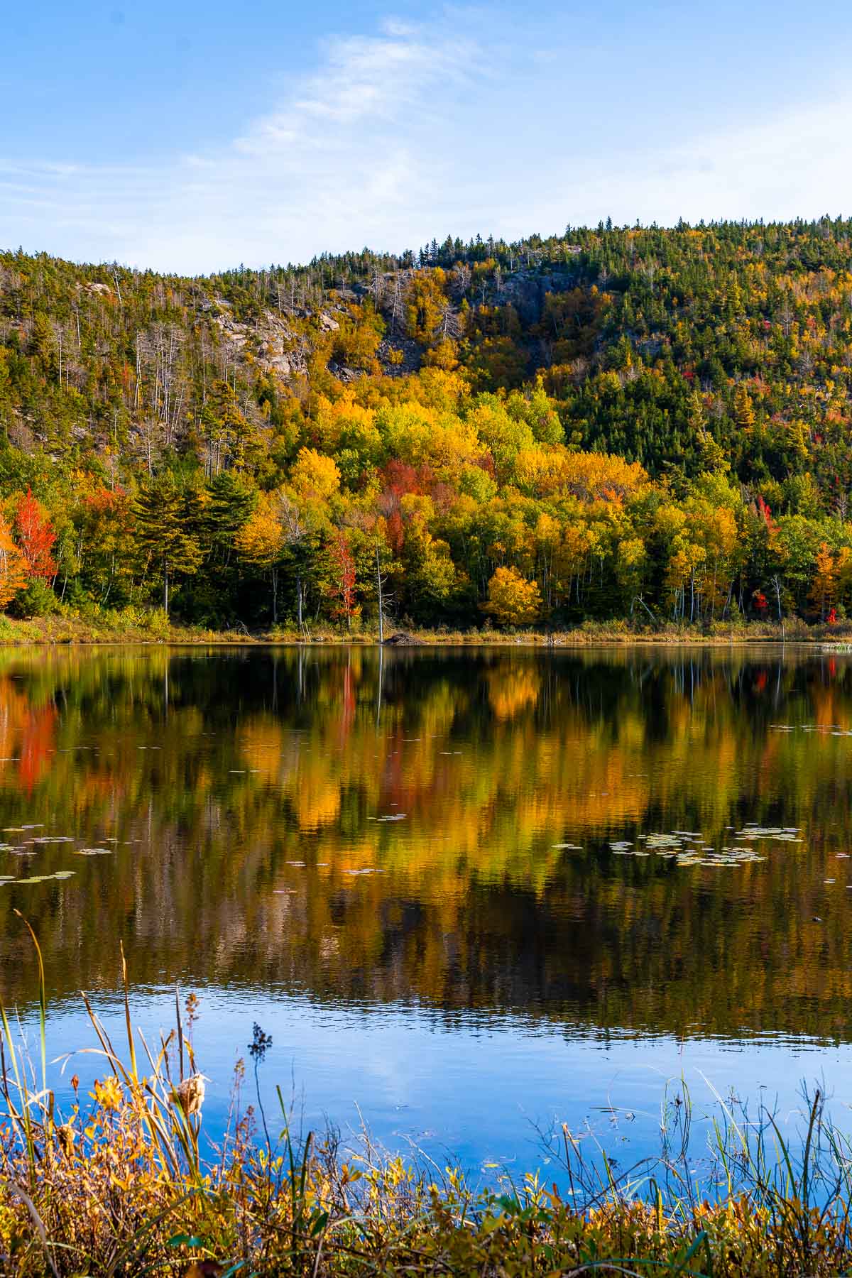Reflection on the lake in Acadia National Park