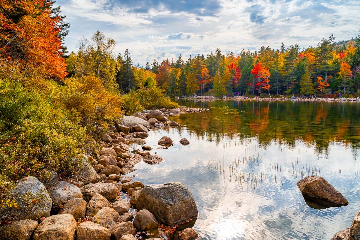 Jordan Pond at Acadia National Park in the fall