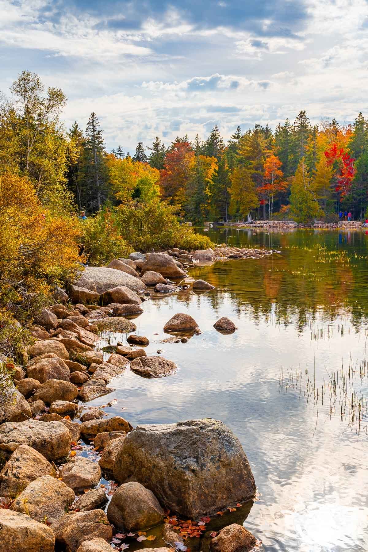 Jordan Pond at Acadia National Park in the fall