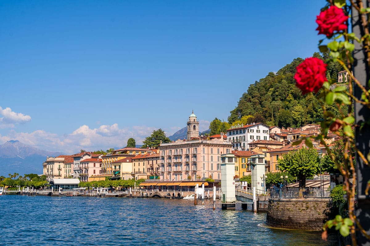 View of Bellagio Lake Como from the lakefront promenade