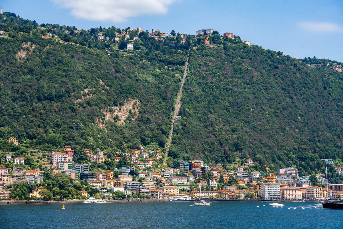 Brunate funicular in Como, Italy